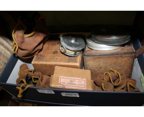 A GOOD &amp; EXTENSIVE COLLECTION OF VINTAGE FISHING EQUIPMENT to include rods, creel and various branded boxed Hardy Bros re