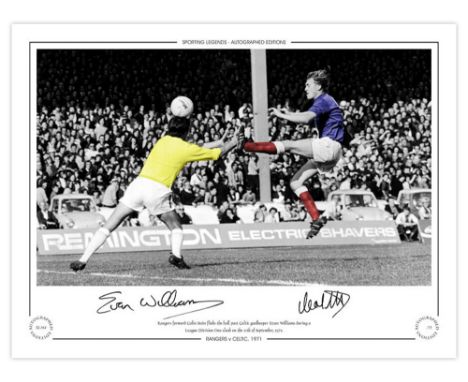 Autographed CELTIC v RANGERS 16 x 12 Limited Edition : Colorized, depicting Rangers striker COLIN STEIN flicking the ball pas