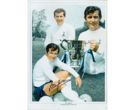 Alan Mullery signed 16x12 inch Tottenham Hotspur colour montage print. Good Condition. All autographs come with a Certificate