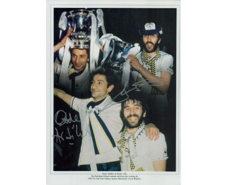 Osvaldo Ardiles and Ricky Villa signed 16x12 colour montage print pictured celebrating after Tottenham Hotspur victory in the