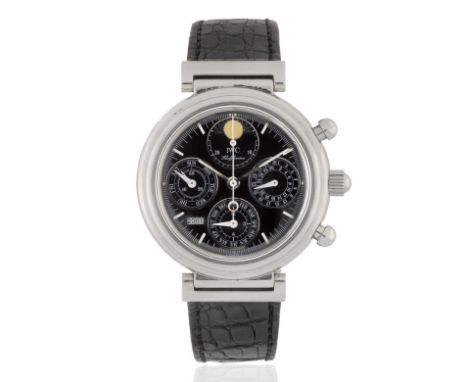 IWC. A stainless steel automatic perpetual calendar chronograph wristwatchModel: Da Vinci Perpetual CalendarReference: 3750Da
