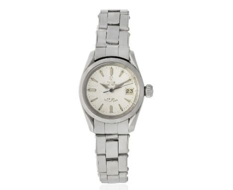 Tudor. A lady's stainless steel automatic calendar bracelet watchModel: Princess OysterDateReference: 7952Date: Circa 1960Mov