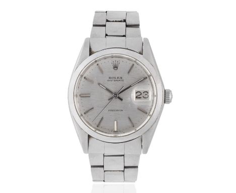Rolex. A stainless steel automatic calendar bracelet watchModel: OysterDateReference: 6694Date: Circa 1970Movement: 17-jewel 