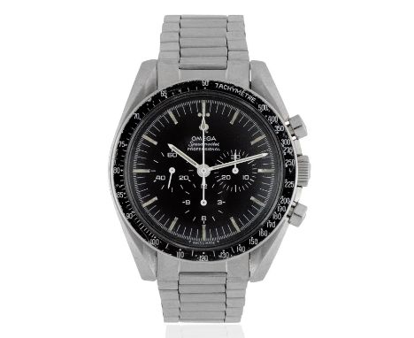 Omega. A stainless steel manual wind chronograph bracelet watchModel: SpeedmasterReference: ST 105.012-66Date: Manufactured 1