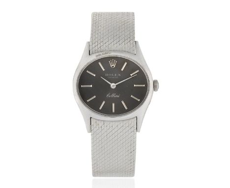 Rolex. A lady's 18K white gold manual wind bracelet watchModel: CelliniReference: 3802Date: Circa 1969Movement: 18-jewel Cal.