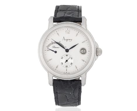 Asprey. A stainless steel manual wind wristwatch with power reserveModel: Reserve de MarcheReference: 3167Date: RecentMovemen