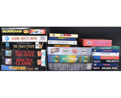Retro Gaming - a collection of boxed big box Commodore Amiga computer video games to comprise of; Sim City Classic, The Chaos