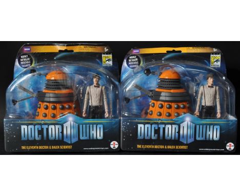 Doctor Who - Underground Toys - SDCC Exclusive ' The Eleventh Doctor &amp; Dalek Scientist ' carded action figure sets x2. Bo