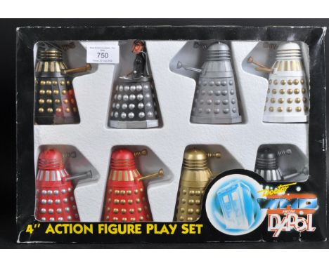 Doctor Who - Dapol - an original vintage 1987 Dapol made Dr Who ' 4" Action Figure Play Set ' featuring x7 Dalek figures and 