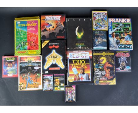 Retro Gaming - a collection of vintage Commodore 64 video game console cartridges / cassettes to include; Alien, Impossible M