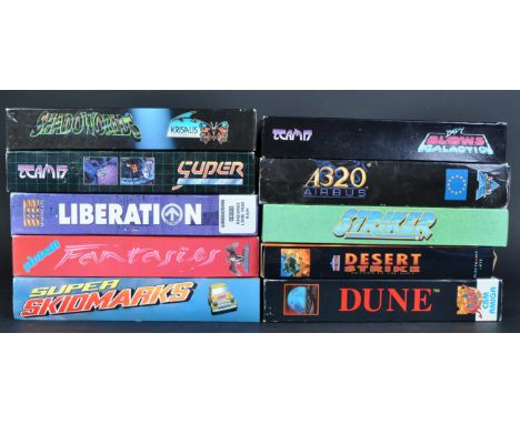 Retro Gaming - a collection of boxed big box Commodore Amiga computer video games to comprise of; Shadoworlds (Shadow Worlds)