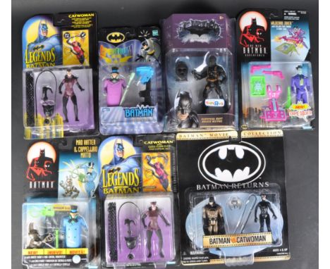 Collection of x7 Kenner and Mattel Batman figurines, to include; catwomen, batman vs catwomen, Wildcard Joker, Mad hatter il 