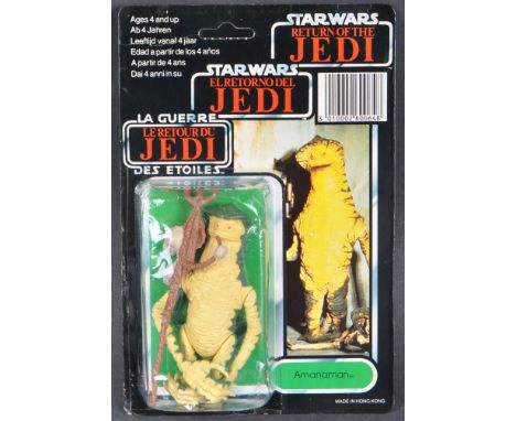 Star Wars - an original vintage 1983 Palitoy made MOC carded action figure ' Amanaman '. Factory sealed upon its original tri