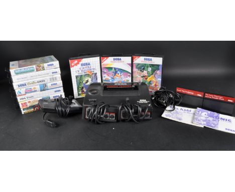 Retro Gaming - a Sega Master System 2 video games console with 12 games, 3 controllers and leads. The games comprising of; So