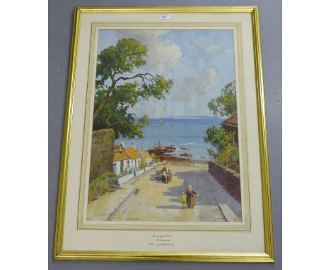 Tom Campbell Academy Street, Pittenweem Oil on panel,  Signed, in glazed gilt frame 49 x 69cm 