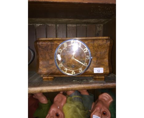 1930s walnut mantel clock 