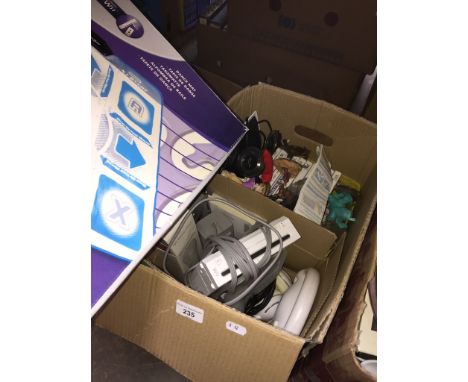 A box containing Wii console, accessories and games, etc 