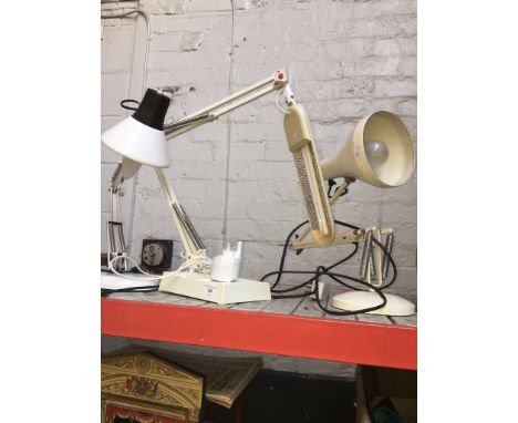 A Herbert Terry &amp; Sons anglepoise lamp, a reading anglepoise lamp and another. 