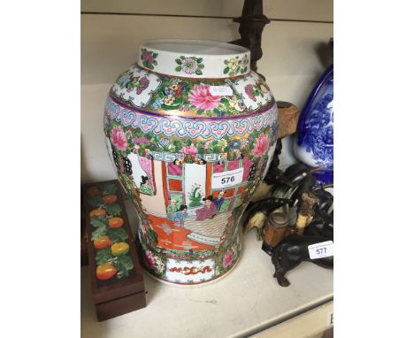 A large ceramic Chinese vase - 13.5"Condition:- General wear through age, no signs of any damage or repair.