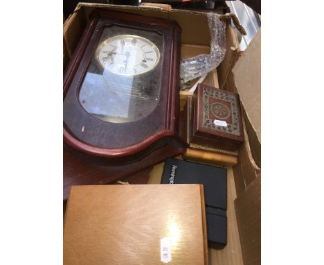 A wall clock - AF and some treen. 