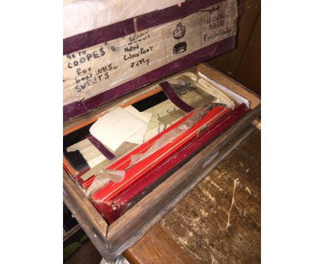 Wooden box of vintage lantern slides 