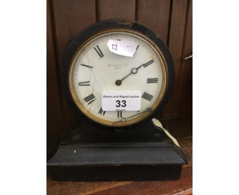Russel's Ltd French ebonised wood mantel clock - AF. 