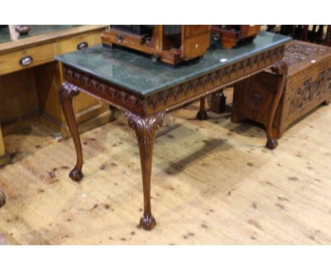 Marble topped console table in Irish Chippendale style, 124cm wide