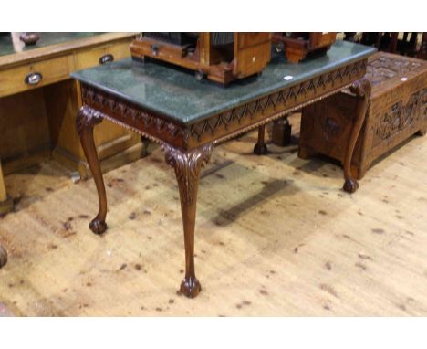 Marble topped console table in Irish Chippendale style, 124cm wide