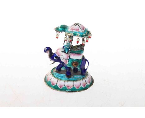 Eastern enamel model of an elephant and howdah