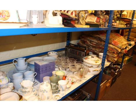 Large quantity of collectables including Sanderson curtains, Sylvac dogs, Denby, Royal Worcester, pictures, etc