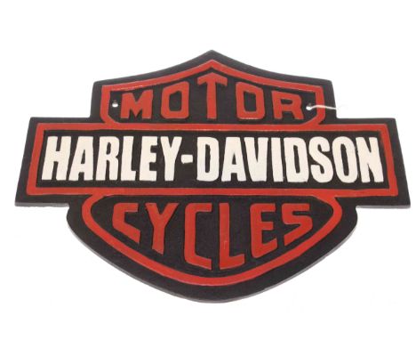 Cast metal sign 'Harley Davidson'