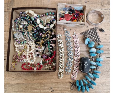 A quantity of jewellery including a hallmarked silver bangle, weight 42g, &amp; plastic Disney jewellery etc.