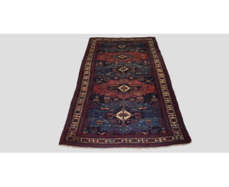 Unusually large Zejwa 5-medallion rug, north east Caucasus, late 19th/early 20th century, 11ft. 9in. X 7ft. 3.58m. X 2.13m. W