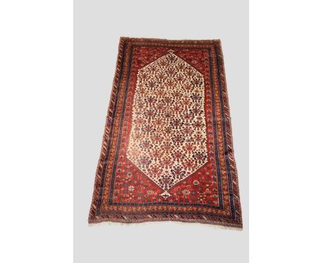 Afshar carpet, Kerman area, south west Persia, late 19th century, 10ft. 7in. x 5ft. 11in. 3.23m. x 1.80m. Overall wear consis