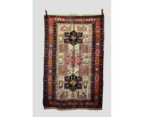 Caucasian silk brocaded 'zileh' flatweave rug, possibly Shirvan, south east Caucasus, first half 20th century, 7ft. X 4ft. 5i