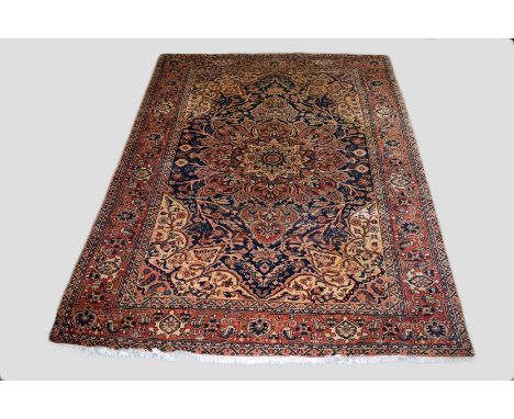 Ahar carpet, Heriz area, north west Persia, circa 1940s-50s, 11ft. X 8ft. 3.35m. X 2.44m. Selvedge cord cut away lower left c