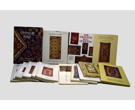 Collection of eight books and eight catalogues comprising: Stone, Peter. The Oriental Rug Lexicon, 1997; Lefevre & Partners, 