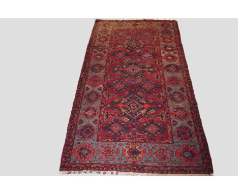 Kuba sumac carpet, north east Caucasus, circa 1930s-50s, 12ft. 10in. X 7ft. 3.90m. X 2.13m. Some moth damage in places; small