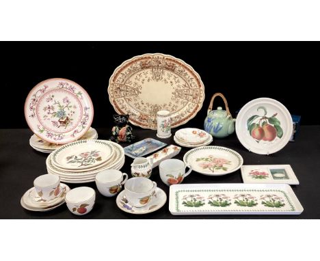 Ceramics - Portmerion Botanic Garden ware including four dinner plates, tea cups and saucers, Aynesly plates, Royal Albert ‘O