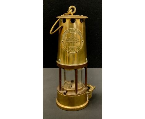 A brass Eccles miner’s lamp,26cm high 