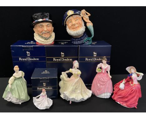 Royal Doulton figures including; ‘Ninette’ HN2379, ‘Autumn Breezes’ HN1934, ‘Fair Lady’ HN2193, ‘Miss Kay’ HN3659; Doulton to