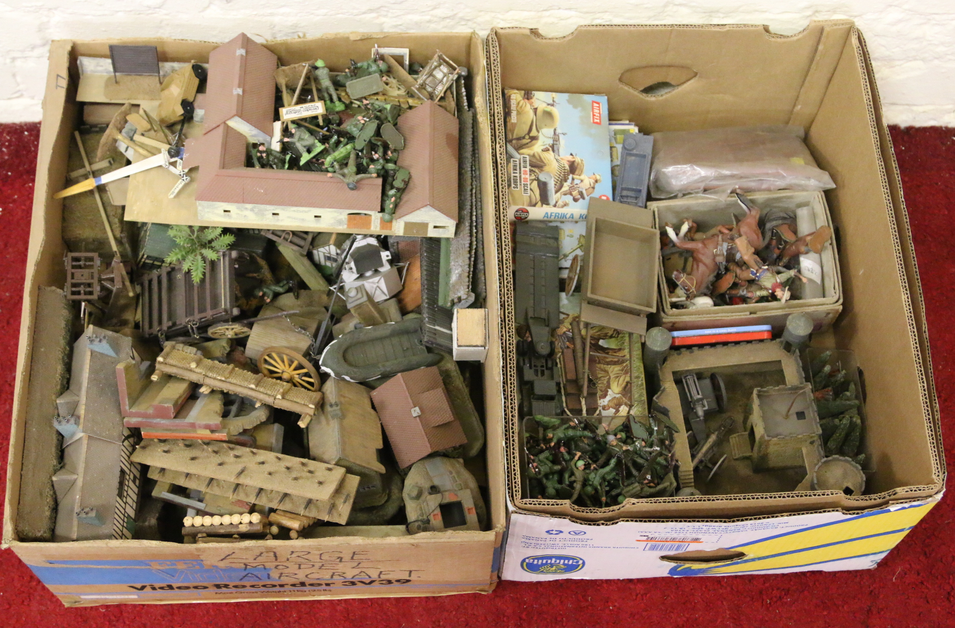 A good collection of assorted Airfix Kits and model soldiers along with