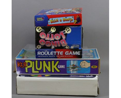 Collection of childrens boxed games to include Kerplunk, Chad Valley Bingo, etc.