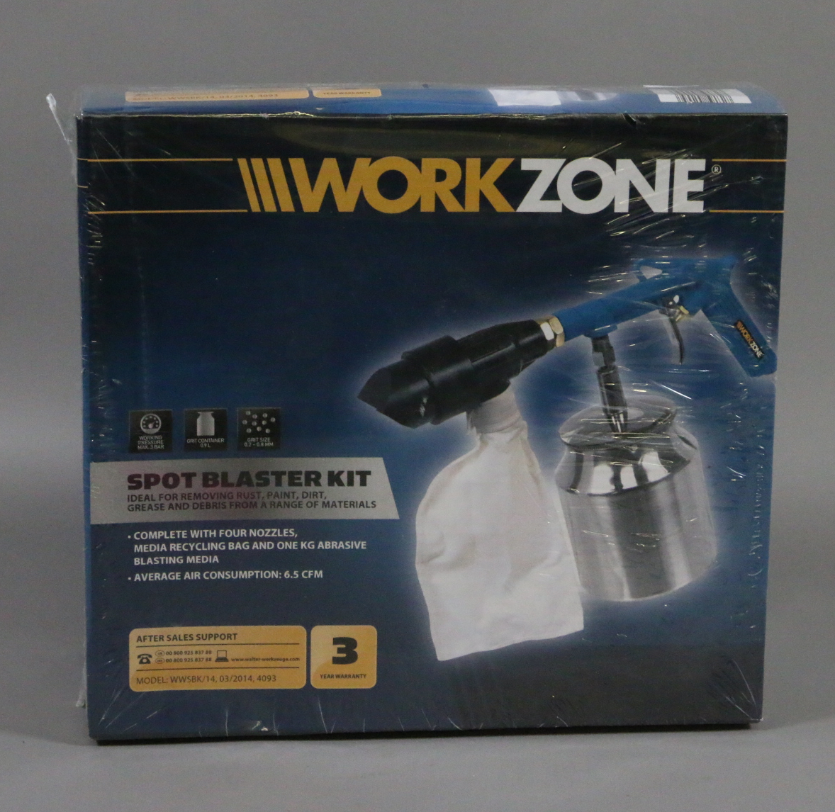 A boxed New Work Zone spot blaster kit.