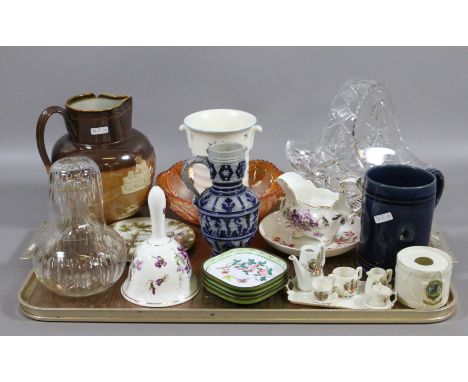 A tray of ceramics and glasswares to include Royal Doulton, Denby, cut glass, Hammersley etc.