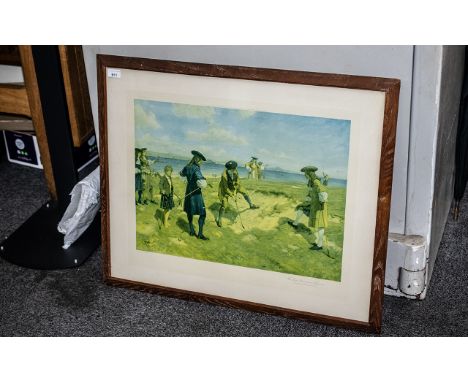 Allan Stewart, Leith Links, Dalhousie Golf Club, First International Foursome, Leith Links.  Print measures 17'' x 23'', over