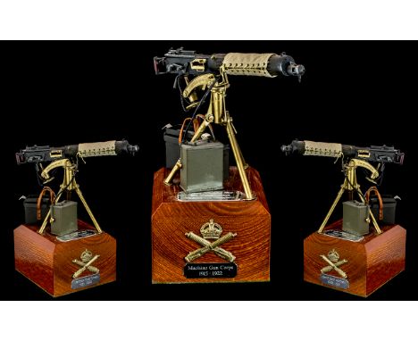 Vickers Machine Gun 303 Water Cooled For Machine Gun Corps. 1915 - 1922. Fine Quality Replica of Vickers Machine Gun with Car