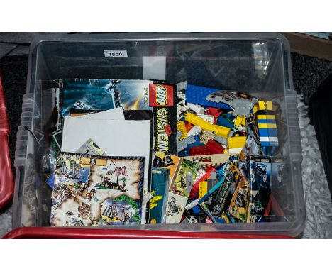 Large Box of Lego, comprising loose bricks and building instruction leaflets, together with a collection of vintage dolls, in