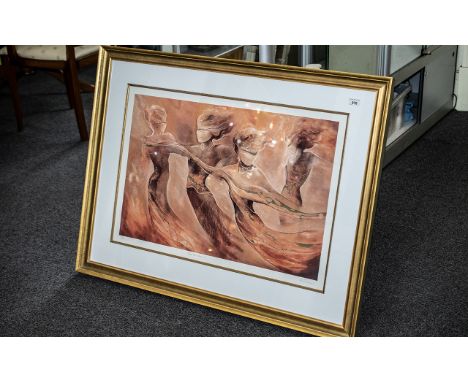 Limited Edition Contemporary Print 'Dare to Dream' by Charlotte Atkinson, No. 56/195.  32" x 22". overall size 42" x 33".  Mo
