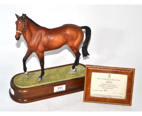 Royal Worcester Nijinsky, model No. RW3893 by Doris Lindner, limited edition 398/500, on wooden plinth, with framed certifica